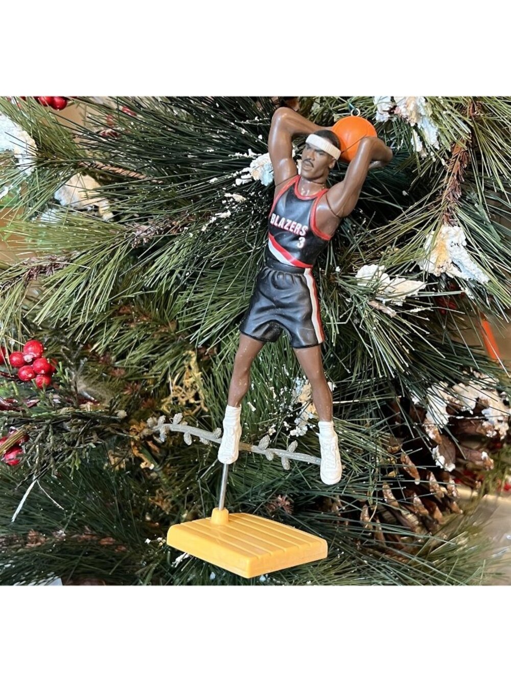 Clifford Robinson Vintage Retro 90's Starting Lineup Christmas Tree Ornament